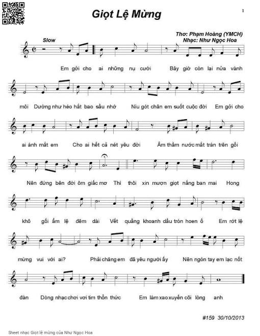Sheet PDF of Giọt lệ mừng