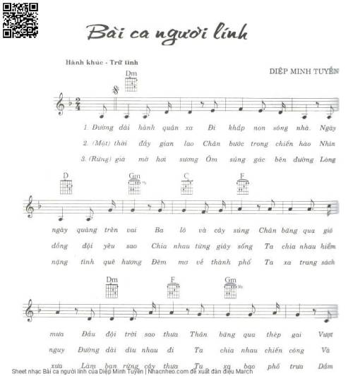 Sheet PDF of Bài ca người lính