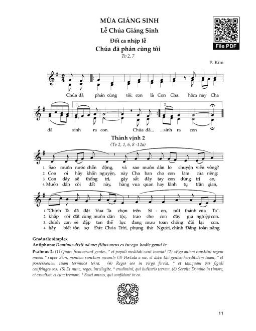 Sheet PDF of Đối Ca Nhập Lễ (Lễ Giáng Sinh)