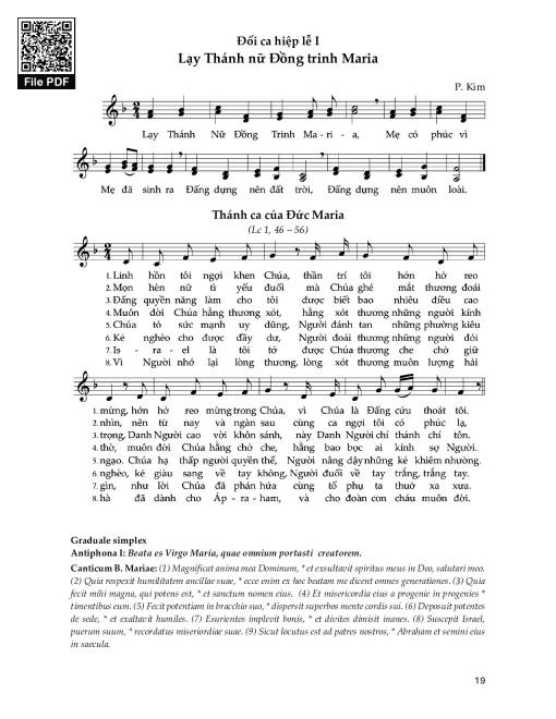 Đối Ca Hiệp Lễ I (Lễ Mẹ Thiên Chúa)