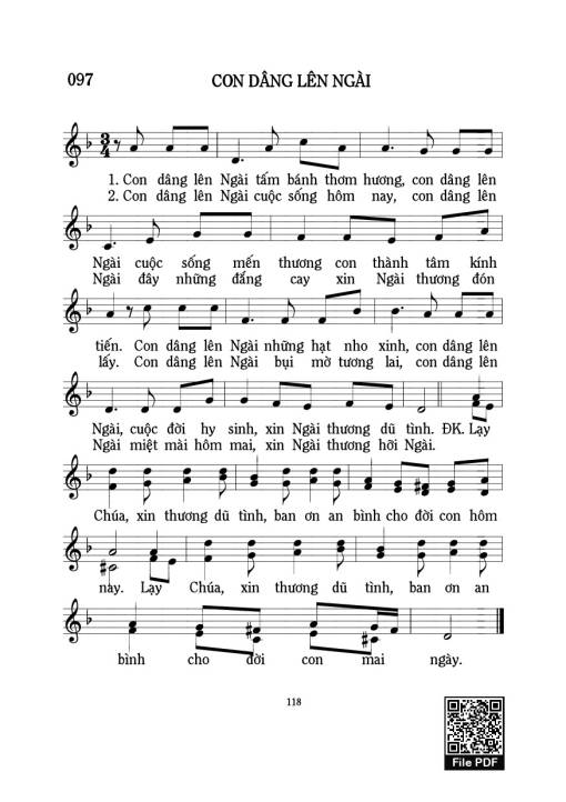 Sheet PDF of Con Dâng Lên Ngài