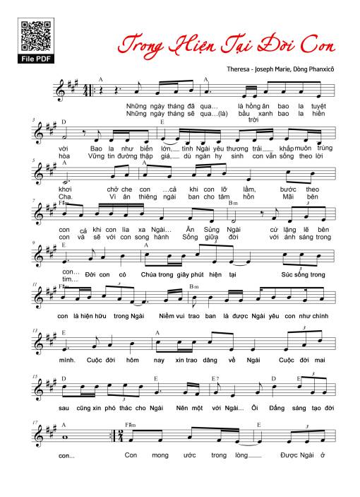 Sheet PDF of Trong hiện tại đời con