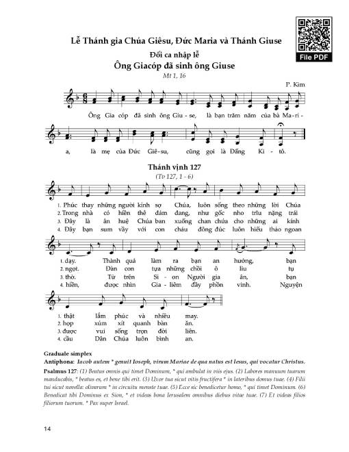 Đối Ca Nhập Lễ (Lễ Thánh Gia)