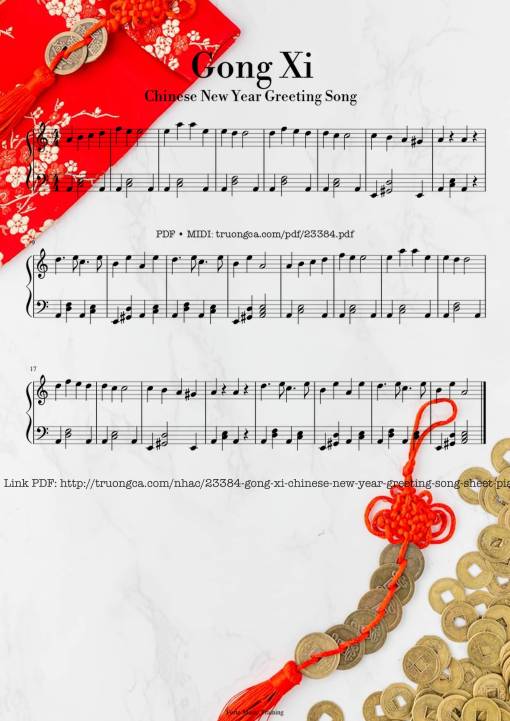 Gong Xi (Chinese New Year Greeting Song) Sheet Piano