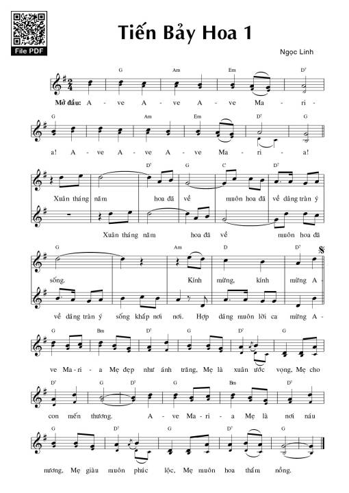 Sheet PDF of Tiến Bảy Hoa 1