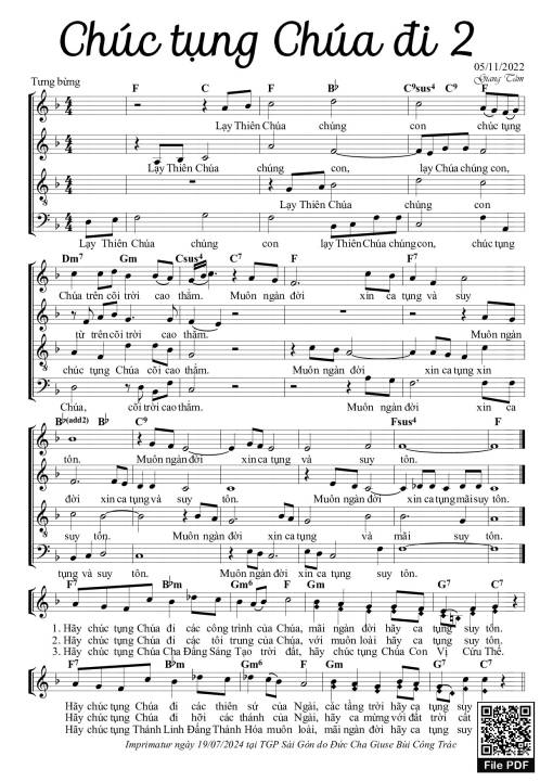 Sheet PDF of Chúc Tụng Chúa Đi 2