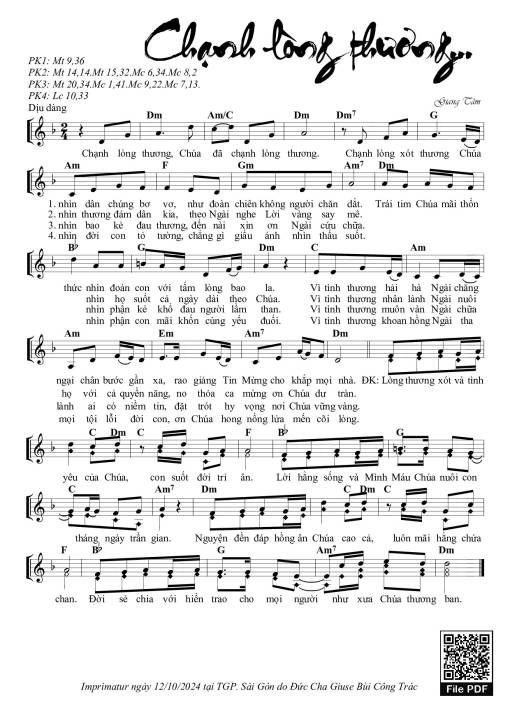 Sheet PDF of Chạnh Lòng Thương