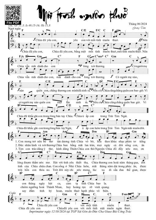 Sheet PDF of Mối Tình Muôn Thuở