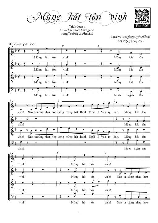 Sheet PDF of Mừng Hát Tôn Vinh