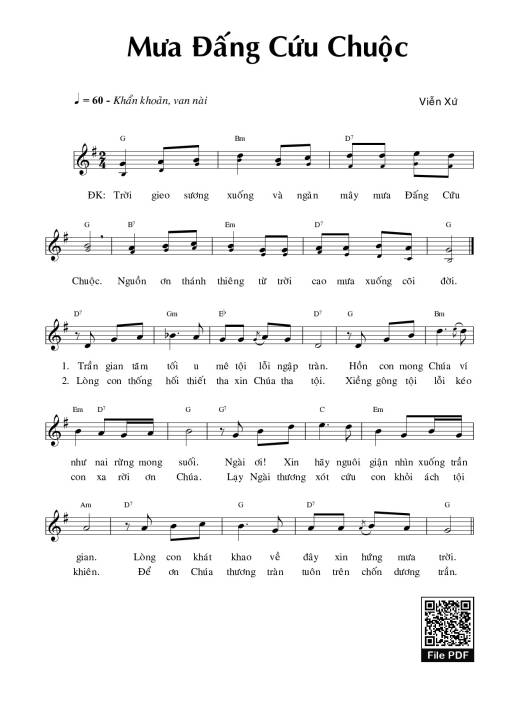 Sheet PDF of Mưa Đấng Cứu Chuộc