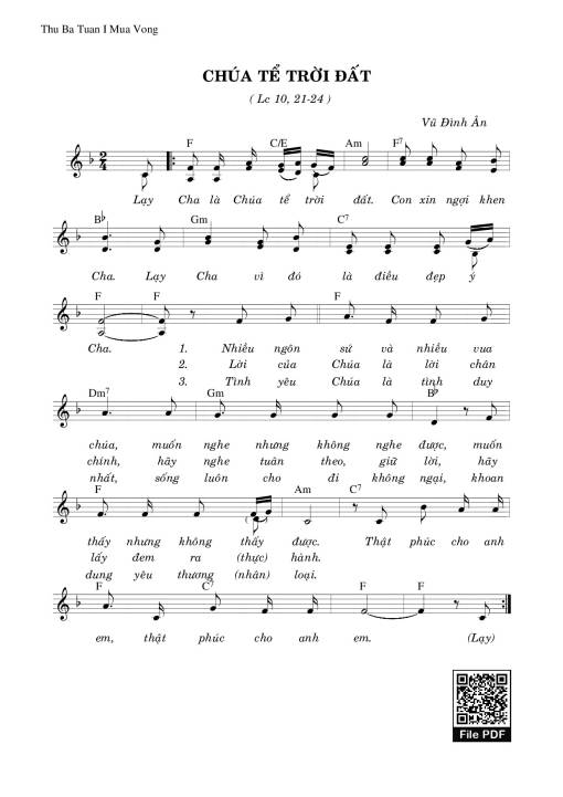 Sheet PDF of Chúa Tể Trời Đất