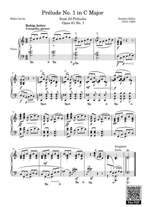 Prélude No. 1 in C Major Sheet Piano