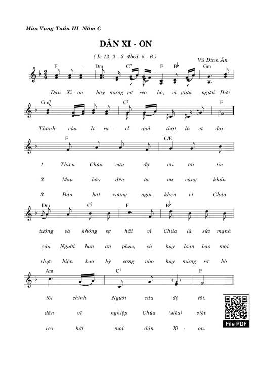 Sheet PDF of Dân Xion - Vũ Đình Ân