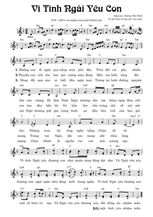 Vì tình ngài yêu con