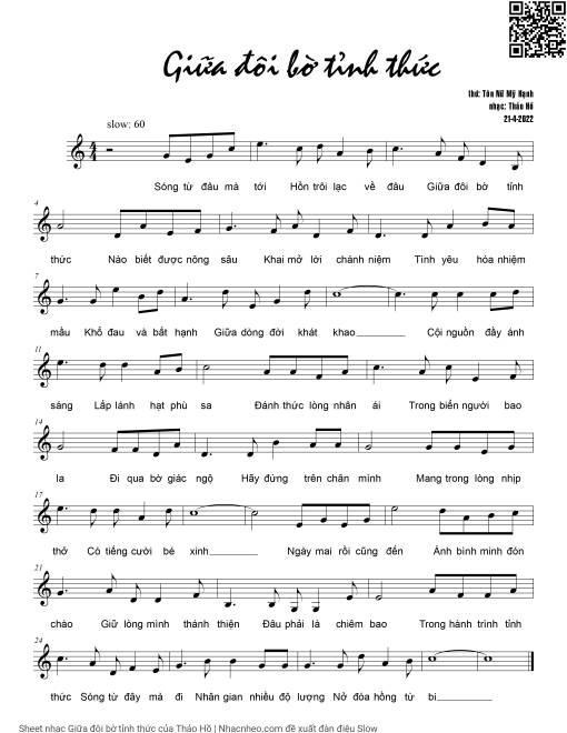 Sheet PDF of Giữa đôi bờ tỉnh thức