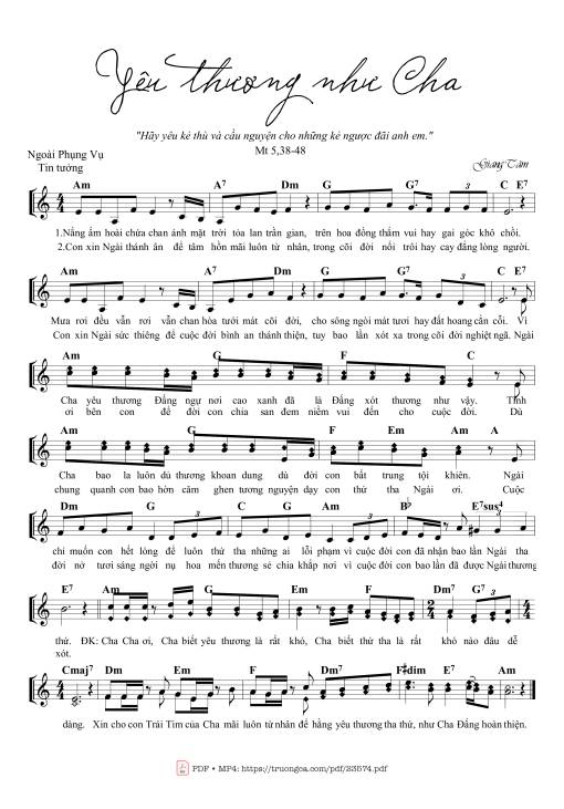 Sheet PDF of Yêu Thương Như Cha