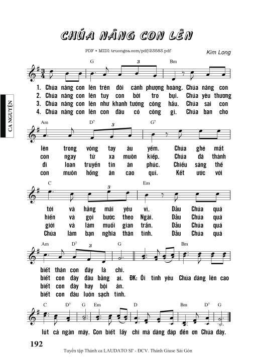 Sheet PDF of Chúa Nâng Con Lên