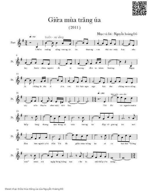 Sheet PDF of Giữa mùa trăng úa