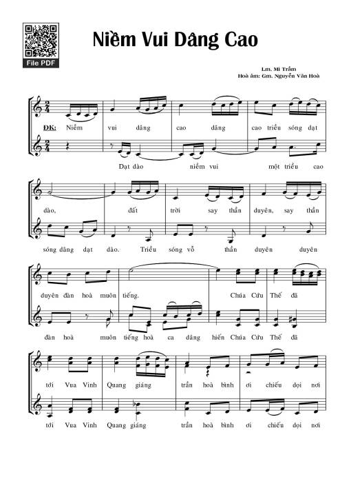 Sheet PDF of Niềm  Vui Dâng Cao