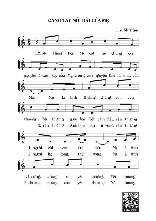 Sheet PDF of Cánh Tay Nối Dài Của Mẹ