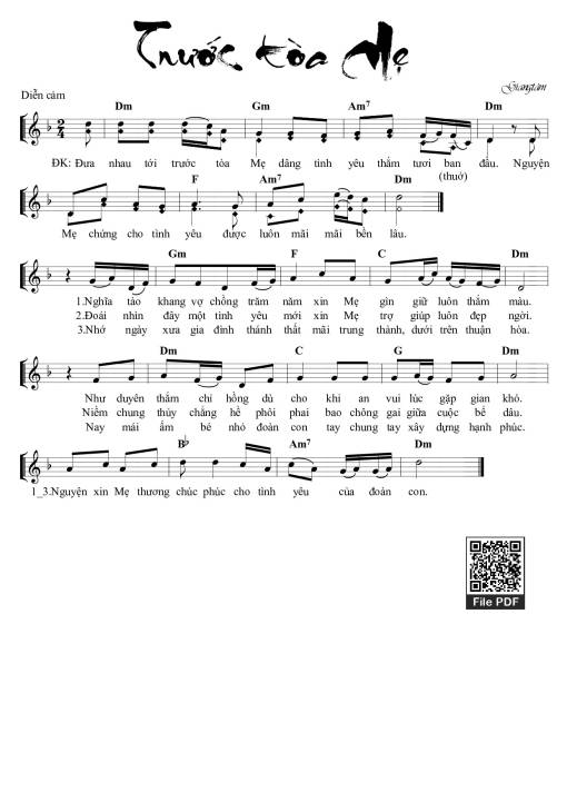 Sheet PDF of Trước Tòa Mẹ