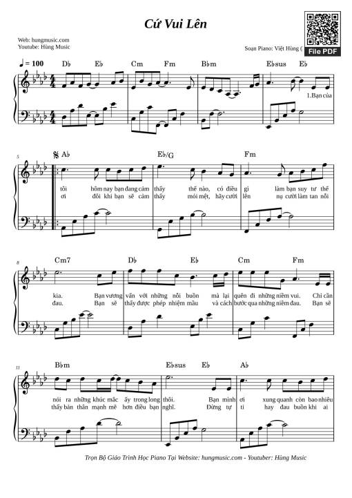 Sheet PDF of Cứ Vui Lên Sheet Piano