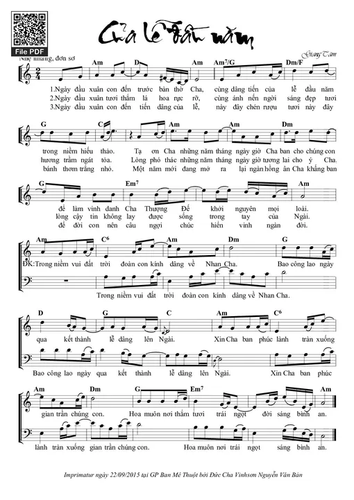 Sheet PDF of Của Lễ Đầu Năm