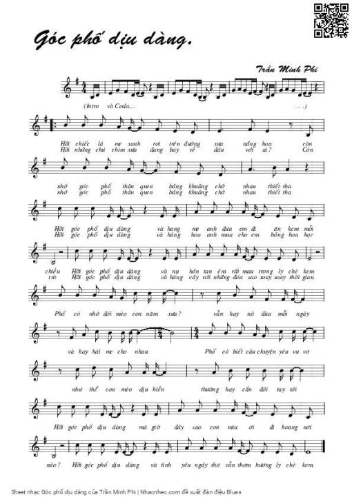 Sheet PDF of Góc phố dịu dàng