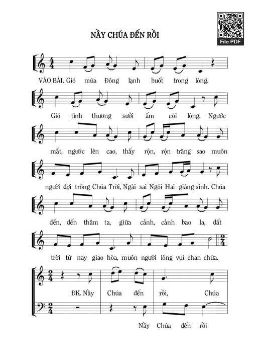 Sheet PDF of Này Chúa Đến Rồi