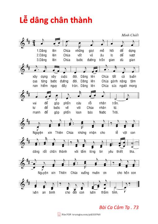 Lễ Dâng Chân Thành