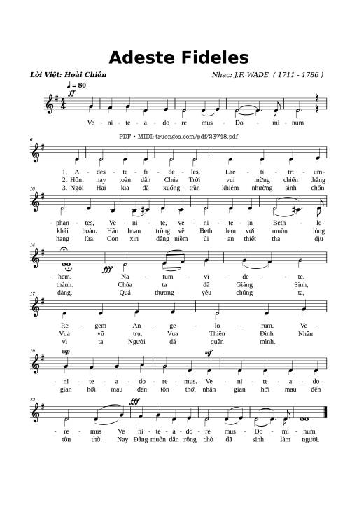 Adeste Fideles - J.F. WADE
