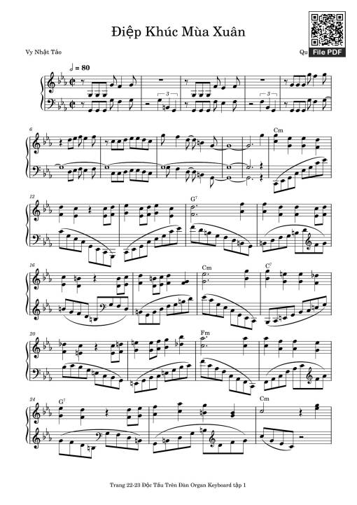 Sheet PDF of Điệp Khúc Mùa Xuân Sheet Piano (Cm)