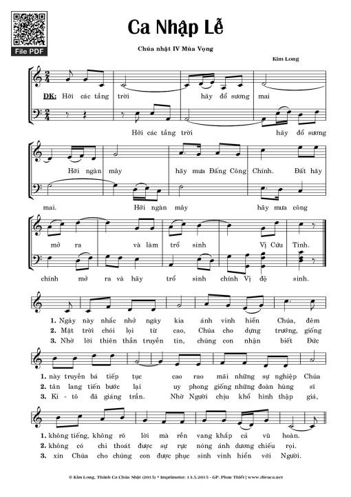 Ca Nhập Lễ Chúa Nhật 4 Mùa Vọng