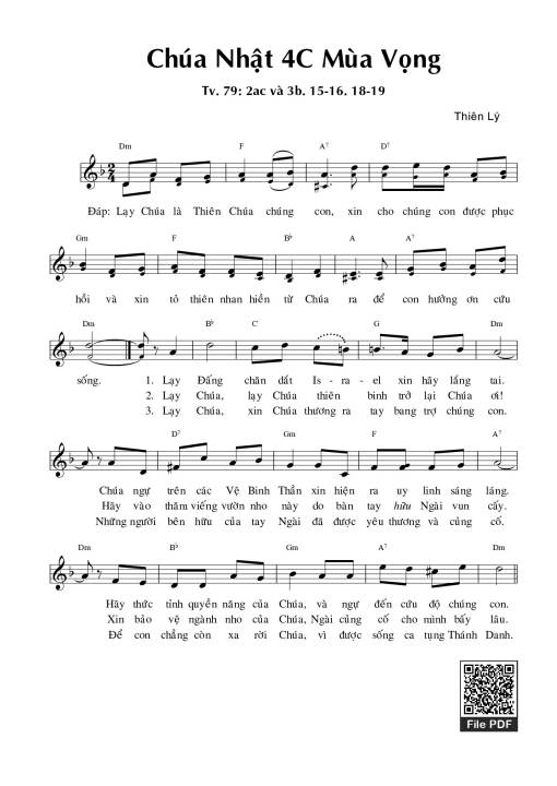 Thánh Vịnh 79, Chúa Nhật 4C Mùa Vọng