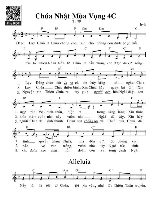 Thánh Vịnh 79, Chúa Nhật 4C Mùa Vọng -1