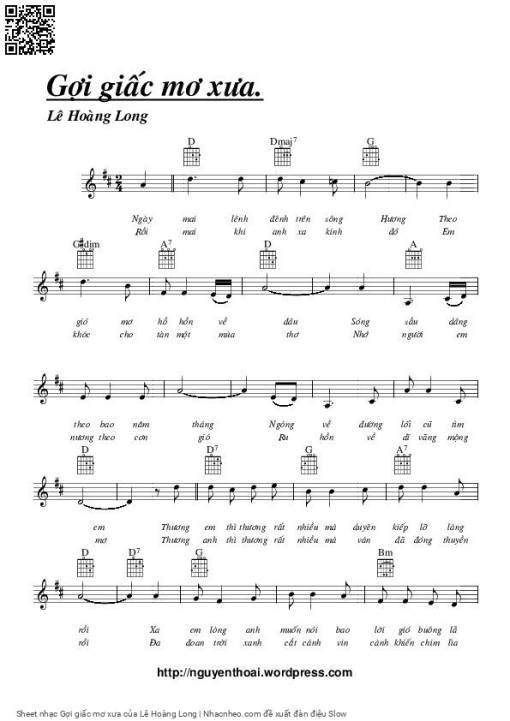 Sheet PDF of Gợi giấc mơ xưa