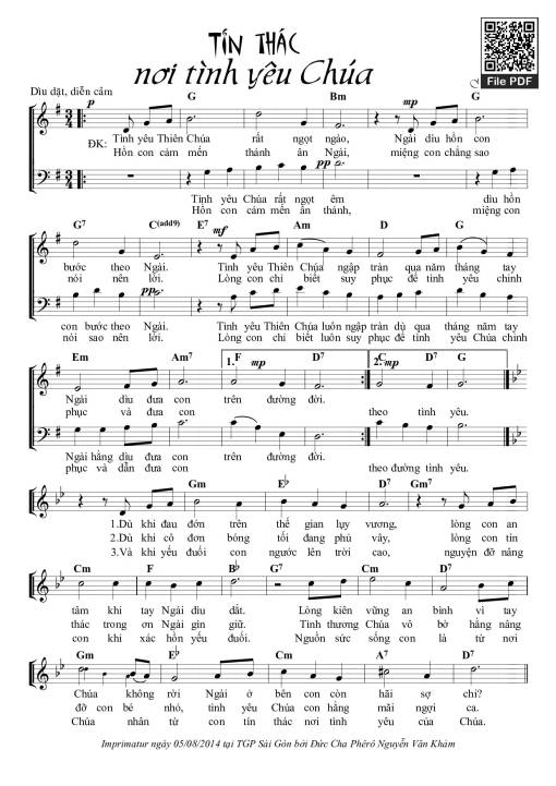 Sheet PDF of Tín Thác Nơi Tình Yêu Chúa