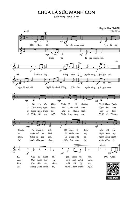 Sheet PDF of Chúa Là Sức Mạnh Con