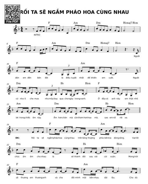 Sheet PDF of Rồi ta sẽ ngắm pháo hoa cùng nhau