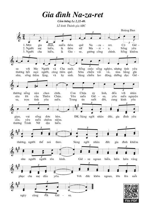 Sheet PDF of Gia Đình Nazaret (Lễ Thánh Gia)