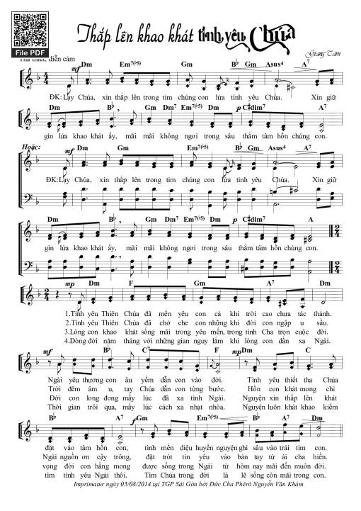 Sheet PDF of Thắp Lên Khao Khát Tình Yêu Chúa