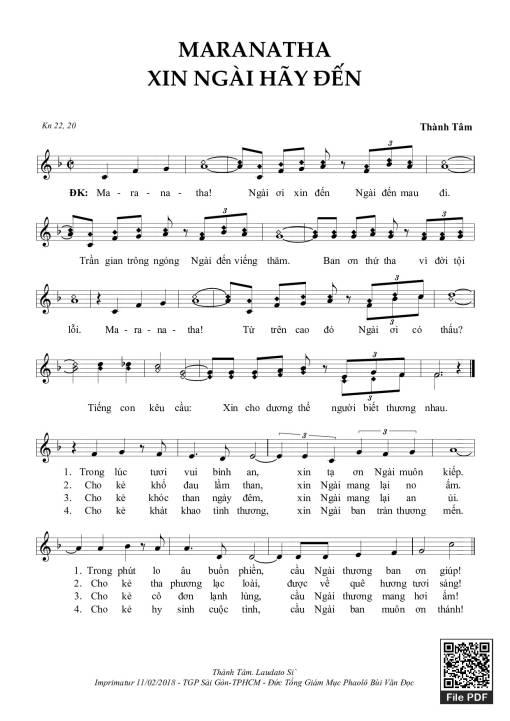 Maranatha Xin Ngài Hãy Đến