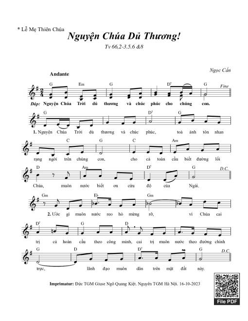 Thánh Vịnh 66, Nguyện Chúa Dủ Thương