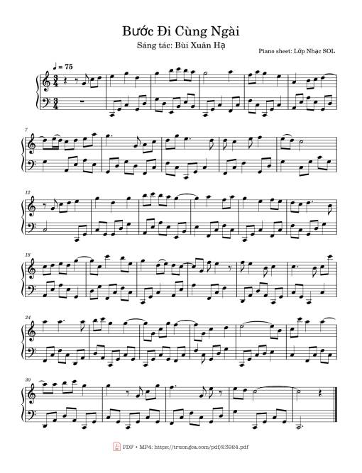 Sheet PDF of Bước Đi Cùng Ngài Sheet Piano