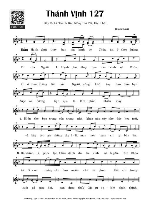 Thánh Vịnh 127 - Hoàng Luật