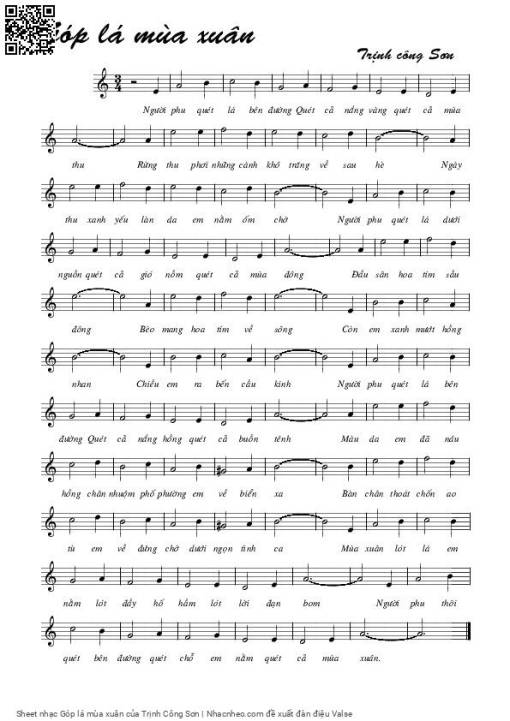 Sheet PDF of Góp lá mùa xuân