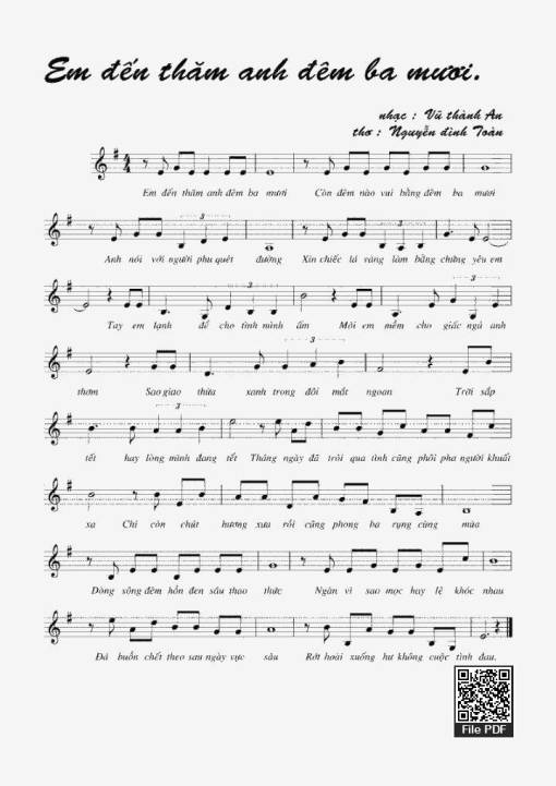 Sheet PDF of Em Đến Thăm Anh Đêm Ba Mươi
