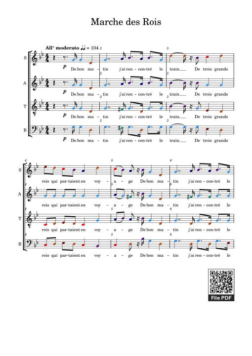 Sheet PDF of Marche des Rois (Ba vua hành khúc bè)