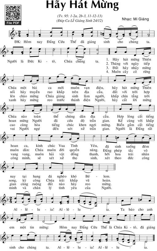 Thánh Vịnh 95, Hãy Hát Mừng