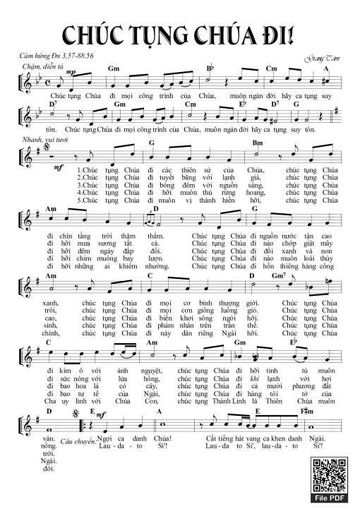 Sheet PDF of Chúc Tụng Chúa Đi